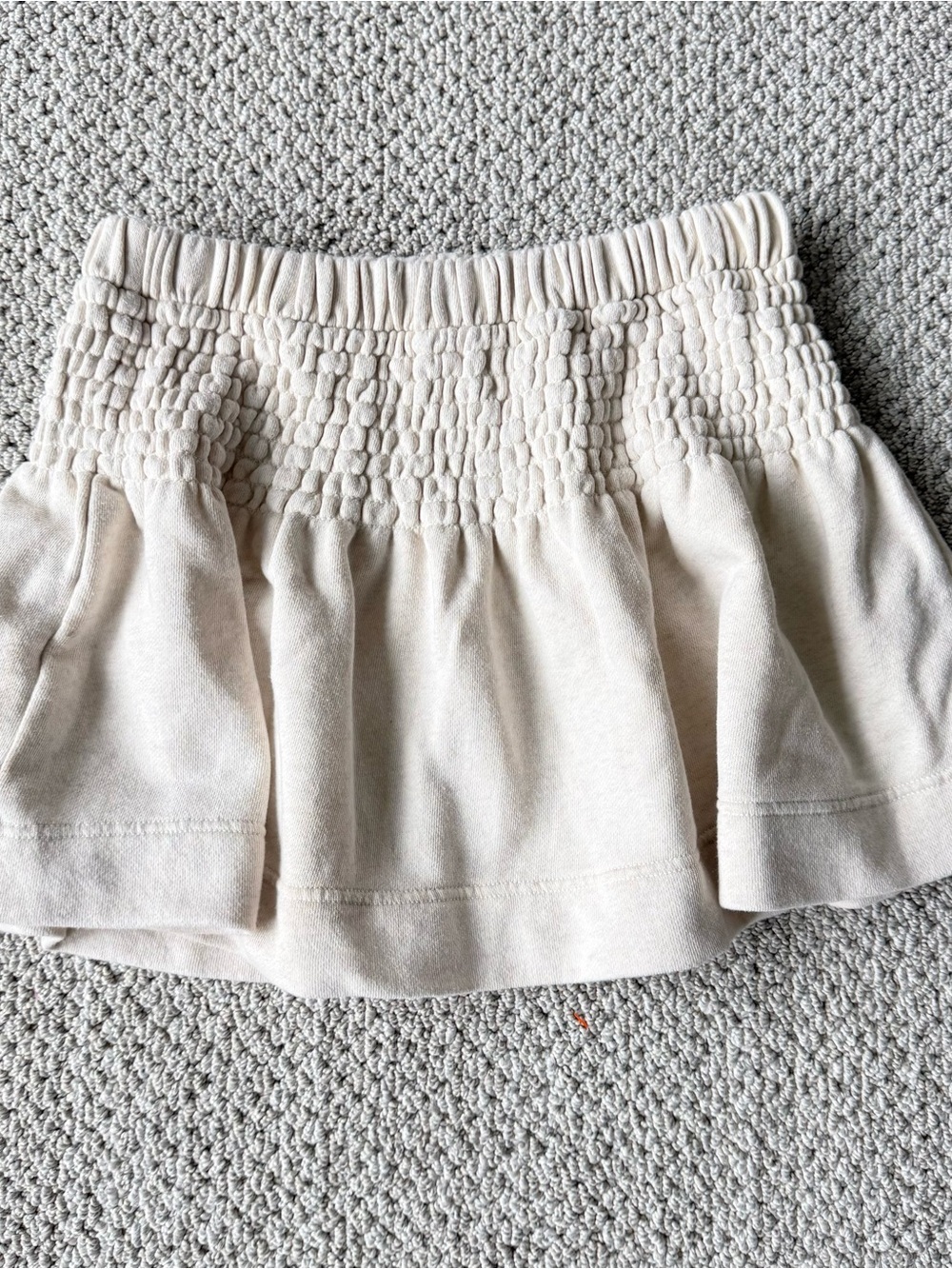 aerie Cream Elastic-Waist sweatshirt material Mini Skirt